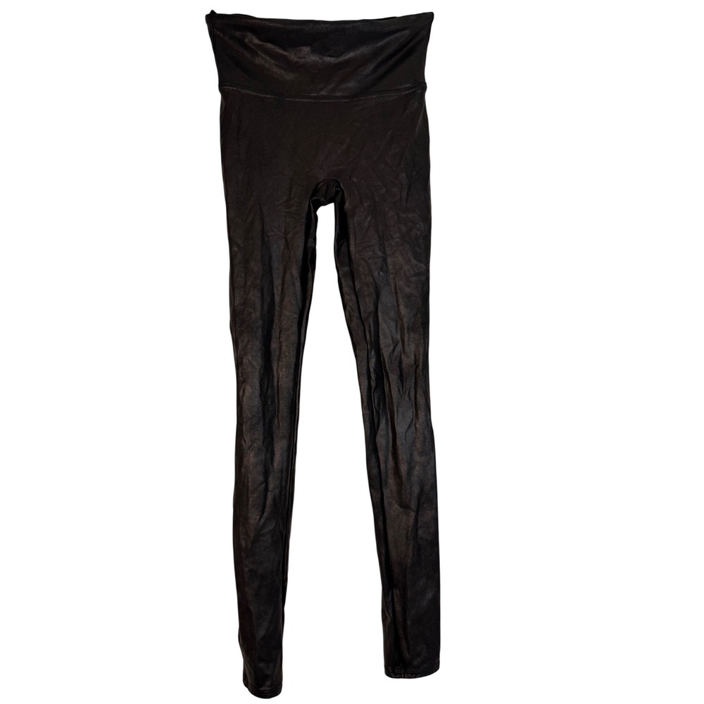 Spanx Faux Leather Leggings Black High Waisted 2437 Womens Small